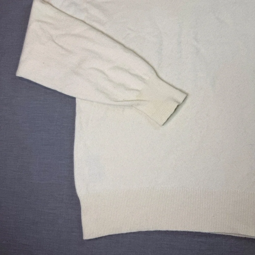 William Lockie Turtleneck Sweater Womens S Cream‎ Excellent Cashmere Scotland